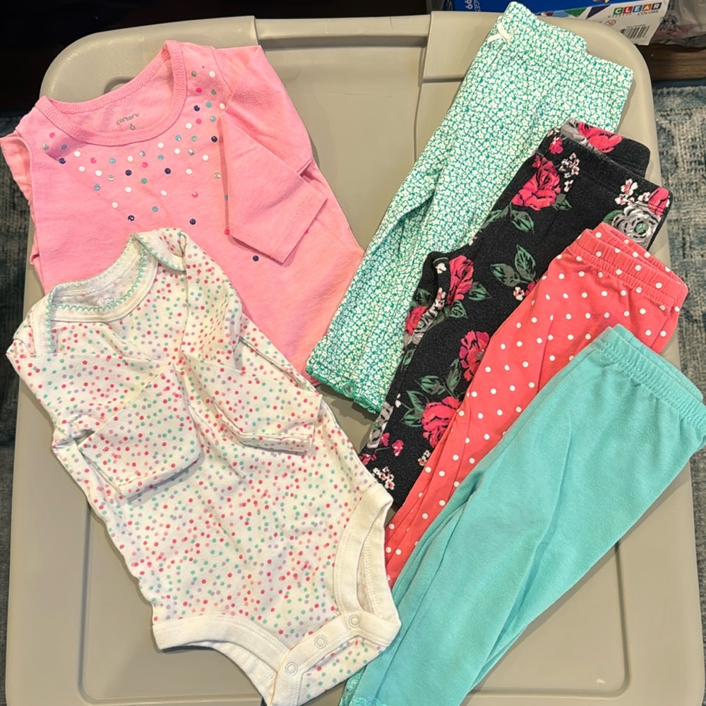Carters, Koala Baby, and Garanimals 6 month/ 3-6 month long sleeve and pant lot